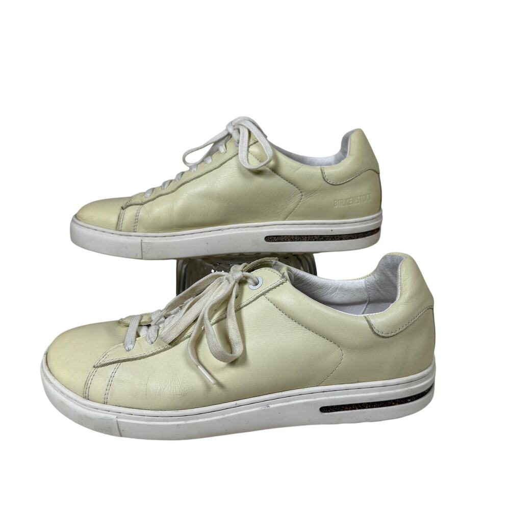 Birkenstock Bend Low leather pale yellow sneakers unisex sz 41